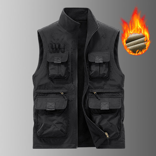 Herren Multifunktionale Utility‑Weste mit Fleecefutter & Mehrfach‑Taschen Nord Taschen