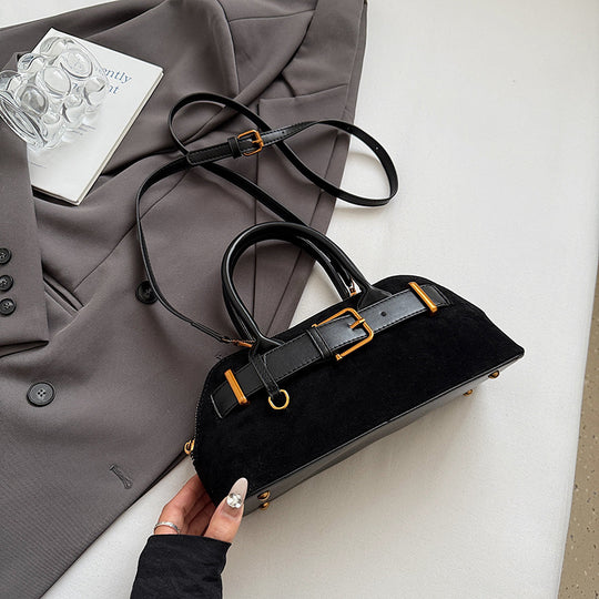 Damen elegante Satchel-Tasche mit kontrastierenden Riemen Nord Taschen