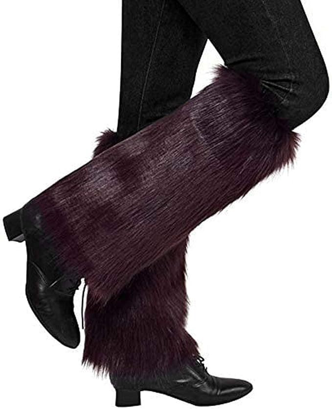 Damen lange Kunstfell‑Beinwärmer mit Shaggy‑Optik und elastischem Bund Nord Taschen