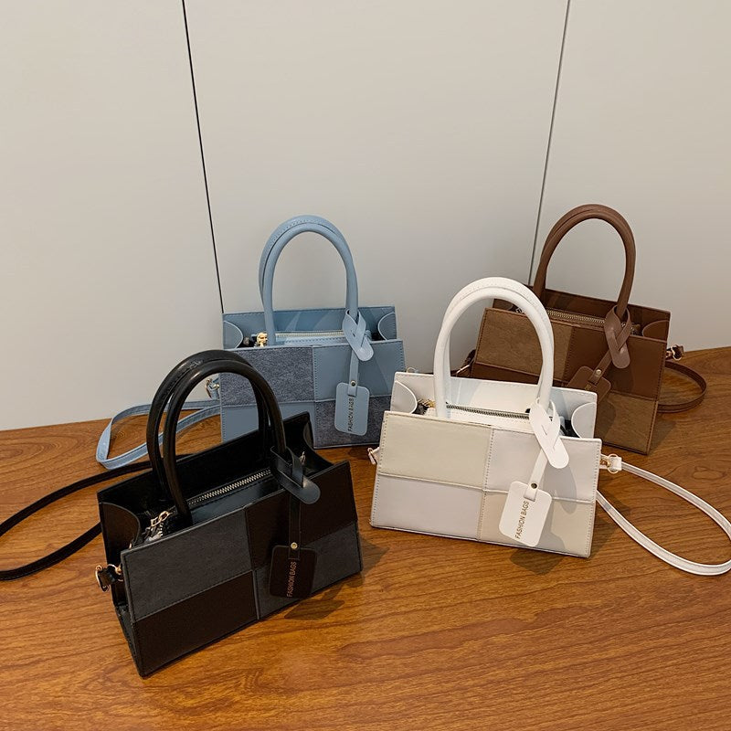 Damen elegante Handtasche mit strukturiertem Patchwork-Design Nord Taschen