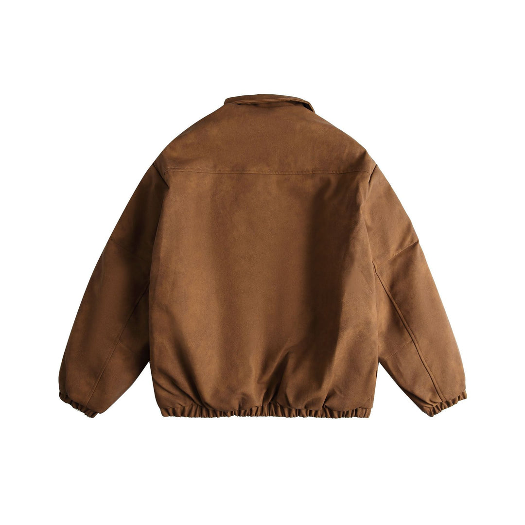 Herren Boxy Suede-Optik Blousonjacke mit aufgesetzten Pattentaschen Nord Taschen