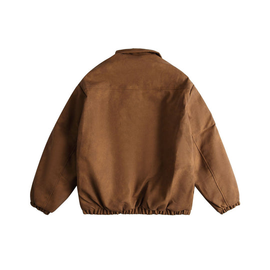 Herren Boxy Suede-Optik Blousonjacke mit aufgesetzten Pattentaschen Nord Taschen