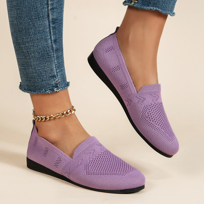 Damen Atmungsaktive Slip-On Sneakers mit flexiblem Strickdesign - Arvani