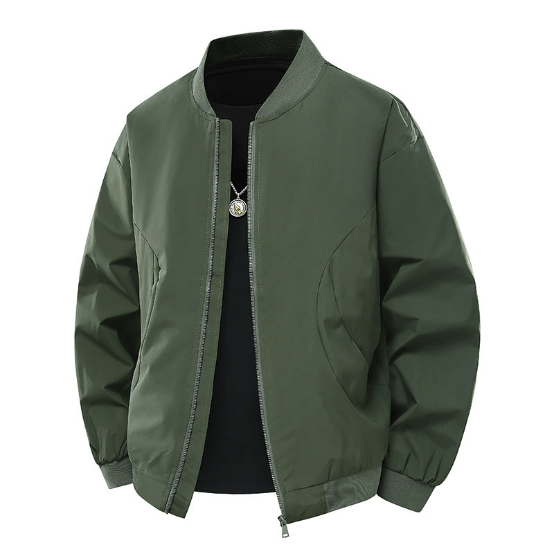 Herren Minimalistische Bomberjacke mit standigem Kragen, Zwei-Wege-Reißverschluss & seitlichen Eingrifftaschen Nord Taschen