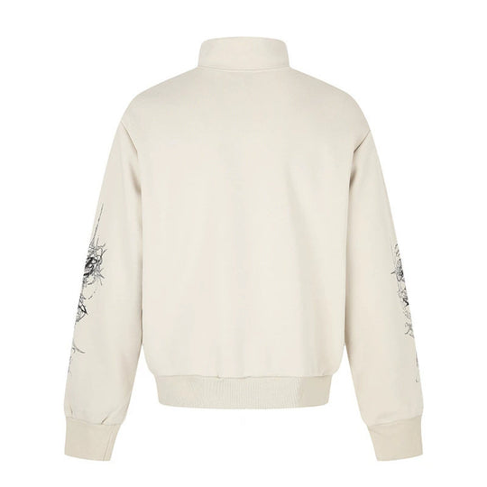Damen Zip-Sweatjacke mit Stehkragen und Leoparden‑Union‑Jack‑Print Nord Taschen