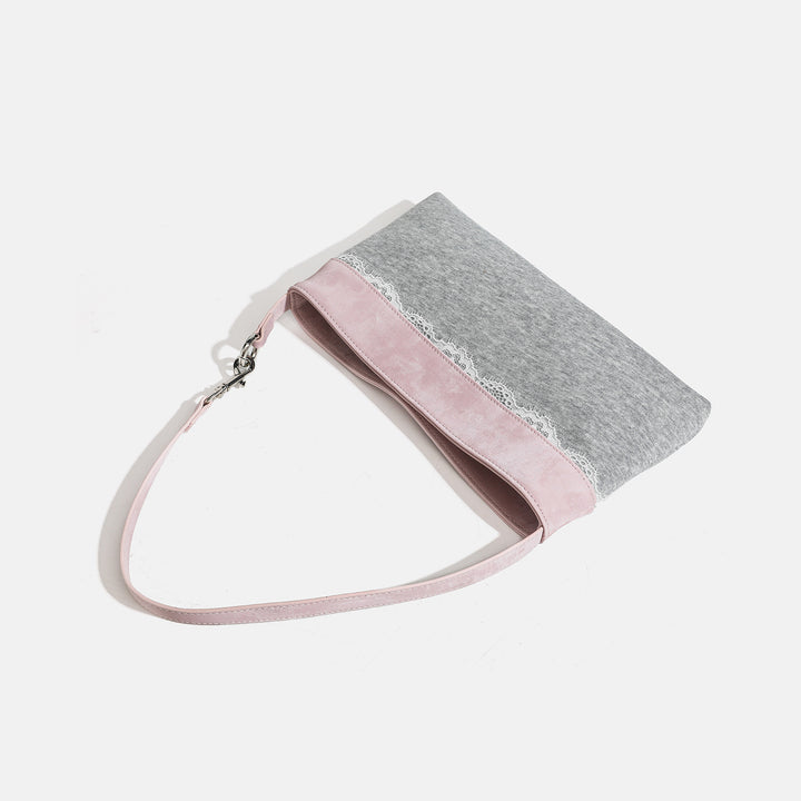 Damen Umhängetasche mit femininem Spitzenakzent und feinem Kunstleder Nord Taschen