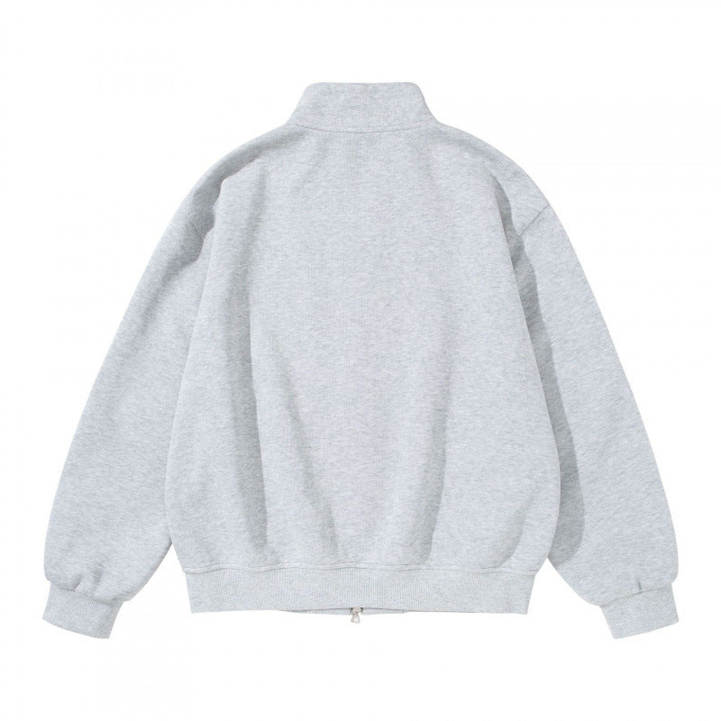Unisex Sweatshirtjacke mit Stehkragen, Oversize-Passform und runden Eingrifftaschen Nord Taschen