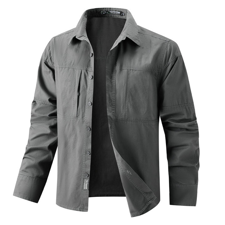 Herren  leichtes Outdoor-Hemdjacke mit zwei vertikalen Brust-Reißverschlusstaschen und verstärkten Schulterpassen Nord Taschen