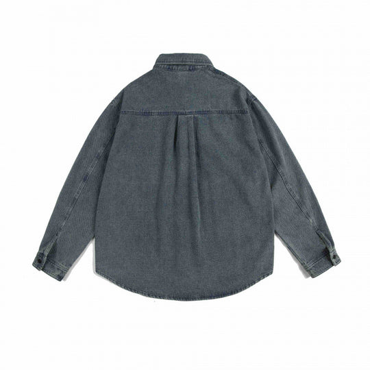 Unisex Kastenförmiges Denim-Overshirt mit Brusttasche und Stonewashed-Optik Nord Taschen