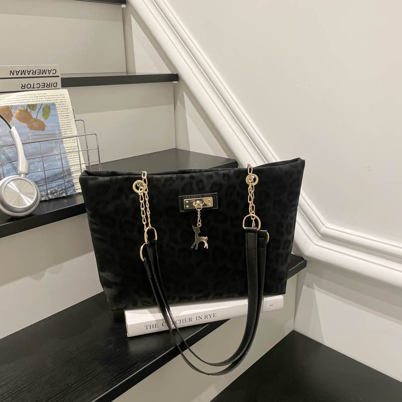 Damen Tiermuster Shopper-Tasche mit elegantem Kettenverschluss Nord Taschen