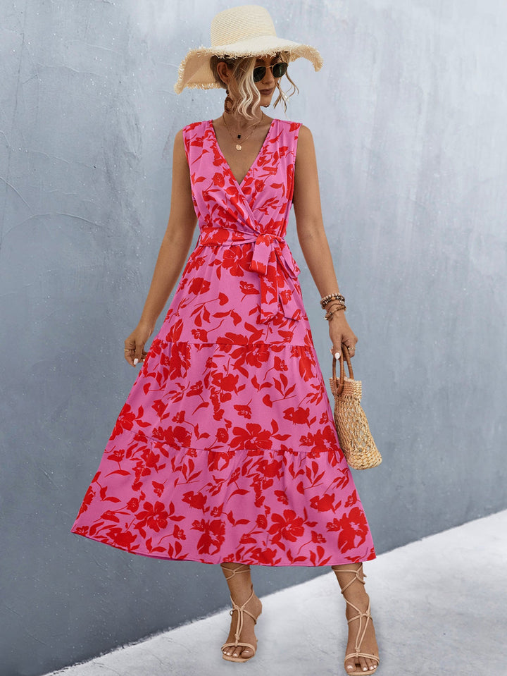 Damen Wickelkleid mit floralem Muster und eleganter Raffung