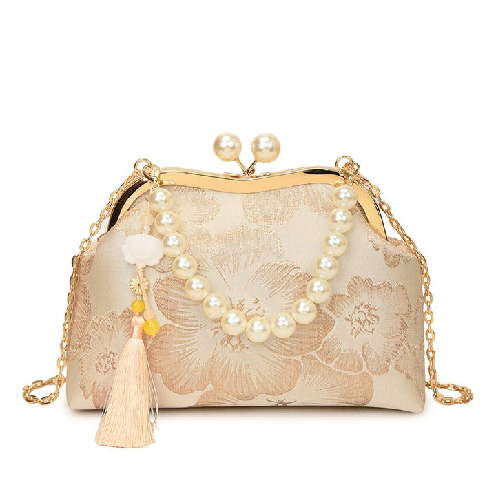 Damen elegante Abendtasche mit Perlenschmuck Nord Taschen