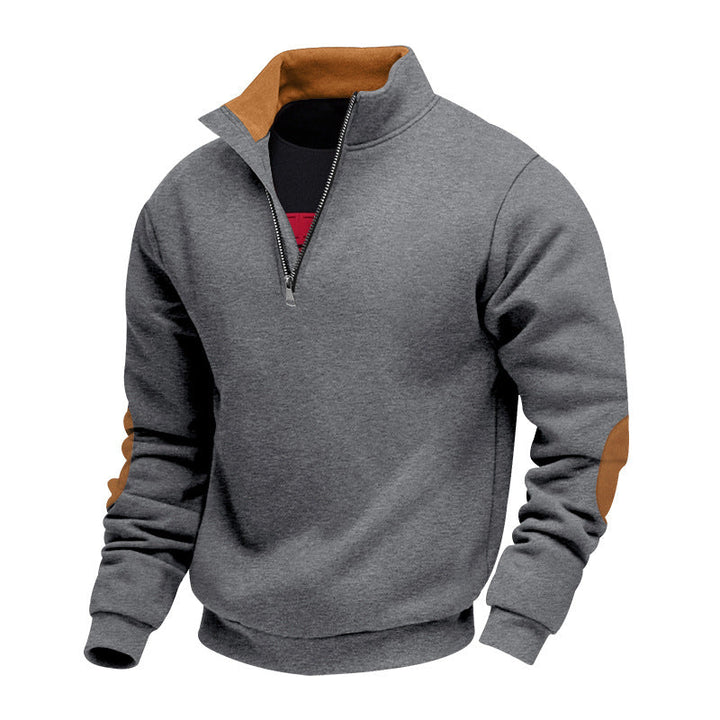 Herren Sweatshirt mit hochwertigem Stehkragen und eleganten akzenten