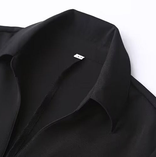 Damen Fein fließende Hemdbluse mit schmaler Knopfleiste und klassischem Hemdkragen Nord Taschen