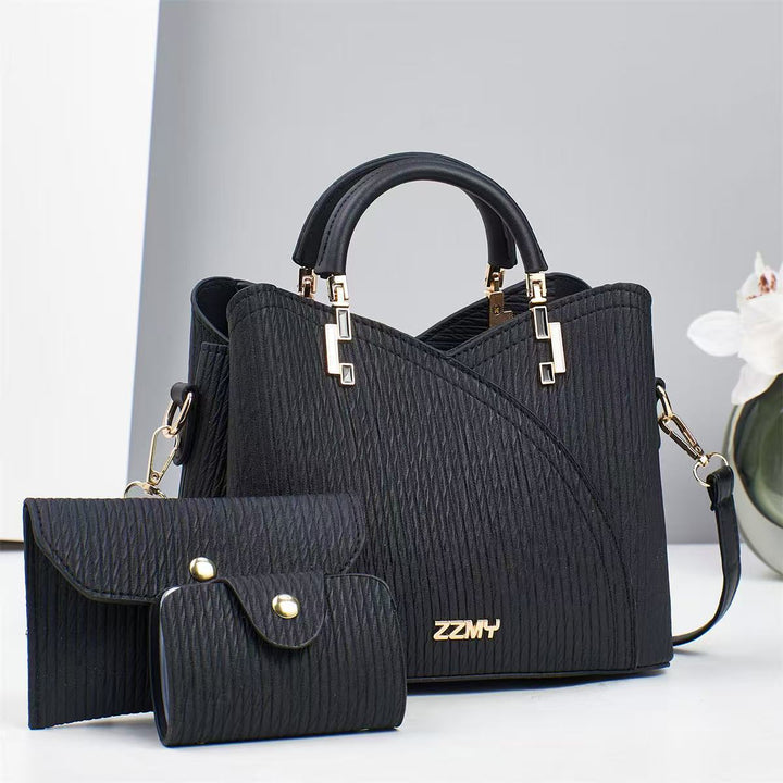 Damen Designer-Handtasche mit strukturiertem Obermaterial und abnehmbarer Mini-Clutch Nord Taschen