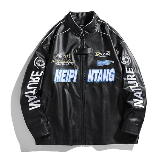 Herren gestickte Utility-Trainingsjacke im Racing‑Look mit Stehkragen Nord Taschen