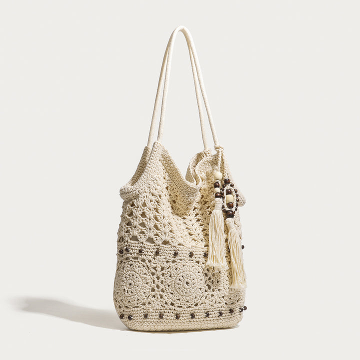 Damen Hobo-Tasche mit handgeknüpften Details und dekorativen Quasten Nord Taschen