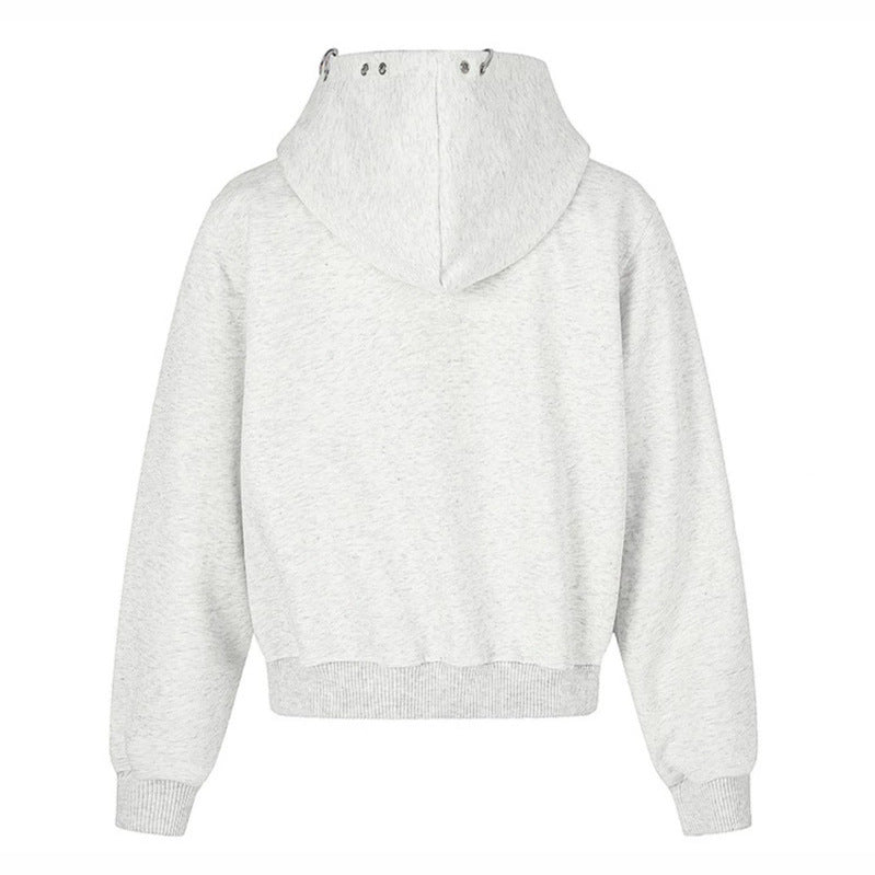 Damen Kapuzen‑Sweatjacke mit fotorealistischem Manga‑Frontprint, Fleece‑Futter und durchgehendem Reißverschluss Nord Taschen