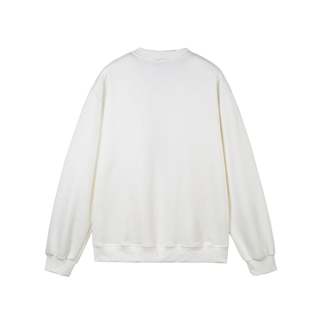 Damen Cropped Oversize‑Sweatshirt mit integriertem Hemdblusen‑Einsatz und V‑Ausschnitt Nord Taschen
