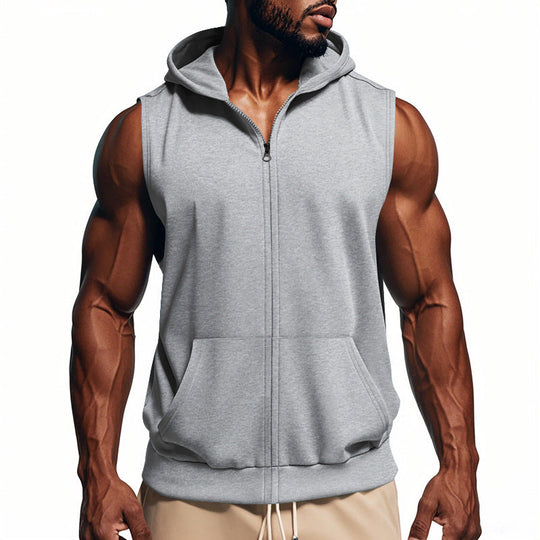 Herren ärmelloses Kapuzenshirt aus atmungsaktivem Material