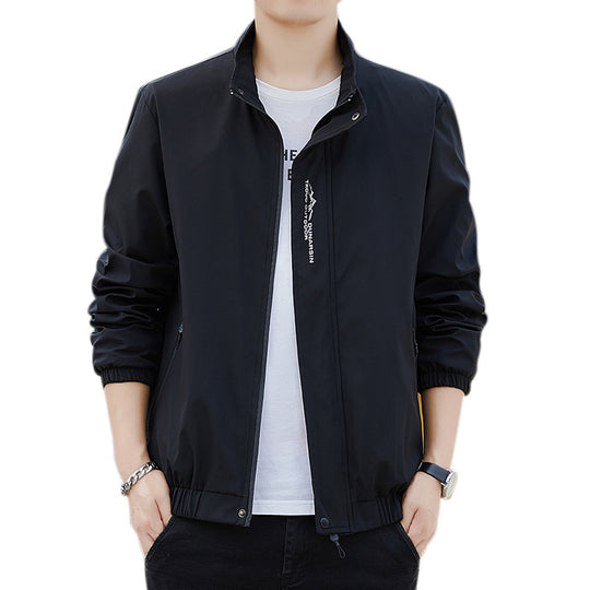 Herren Leichte wasserabweisende Kapuzenjacke im Urban-Minimalstil mit Reißverschluss Nord Taschen