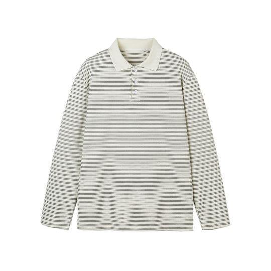 Herren Langarm-Poloshirt im Streifen-Jersey mit Henley-Knopfleiste Nord Taschen