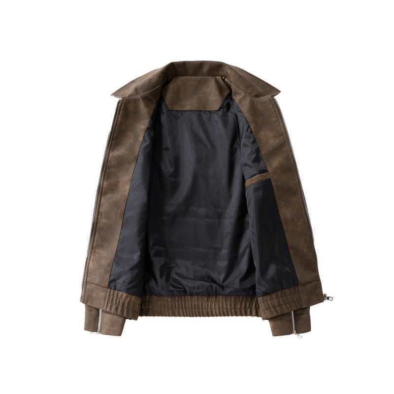 Herren Lässige Kunstlederjacke Nord Taschen