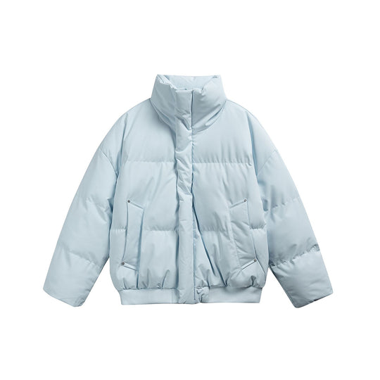Damen Kurze wattierte Steppjacke im Boxy‑Cut mit hohem Stehkragen und Rippenbund Nord Taschen