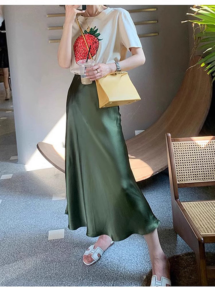 Damen Eleganter Maxirock mit fließendem Schnitt Nord Taschen