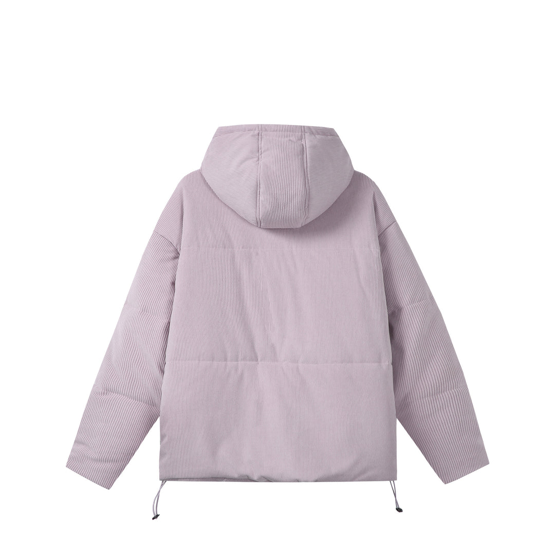Unisex Wattierter Cord‑Parka im Boxy‑Cut mit hohem Kragen und Kordelzug Nord Taschen