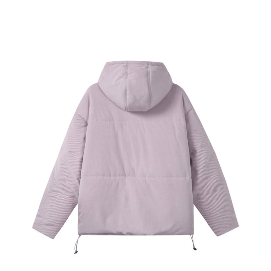 Unisex Wattierter Cord‑Parka im Boxy‑Cut mit hohem Kragen und Kordelzug Nord Taschen
