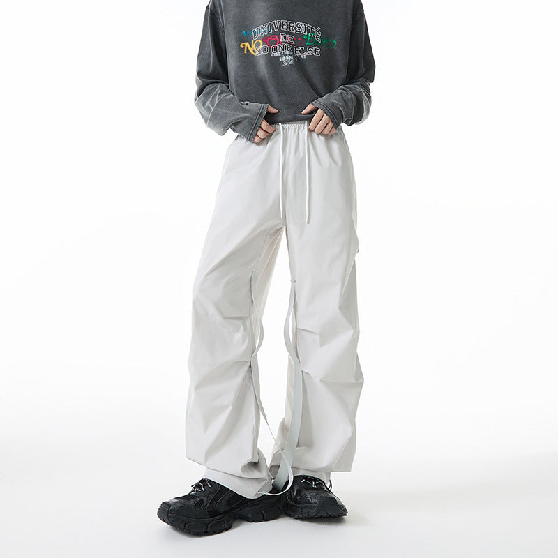 Damen Weite Tech-Cargo-Hose mit Tunnelzugbund, Beinriemen und wasserabweisender Nylon‑Optik Nord Taschen