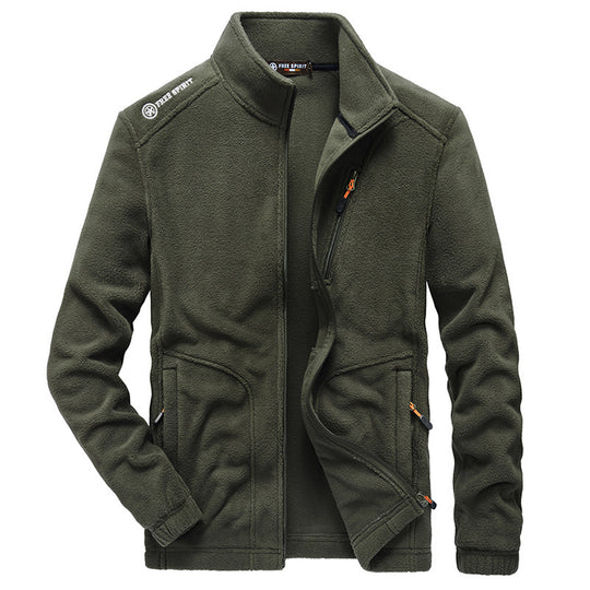 Herren Microfleece-Outdoorjacke mit Stehkragen, durchgehendem Reißverschluss und Ziptaschen Nord Taschen