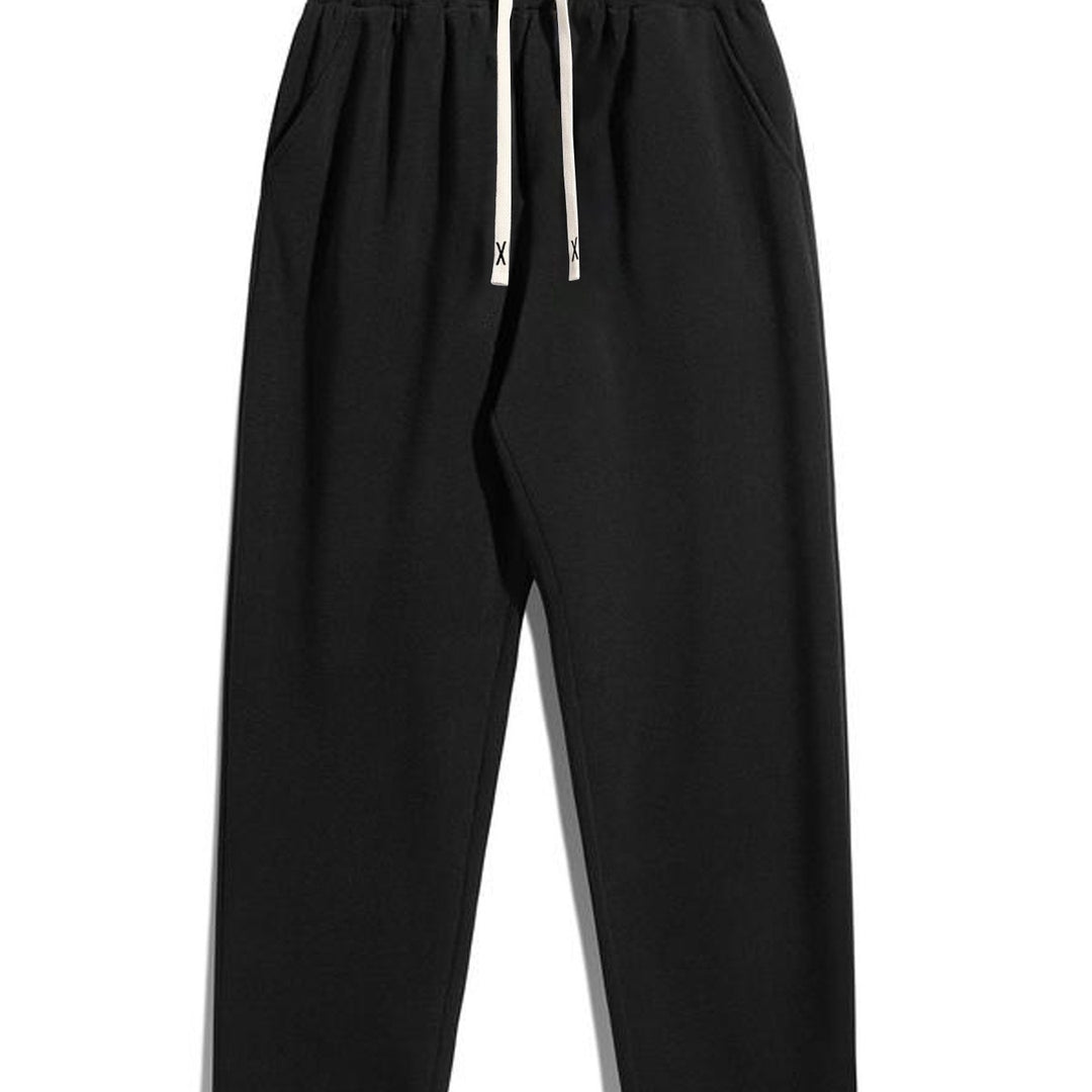 Herren Konisch zulaufende Fleece-Jogginghose mit elastischem Bund, Kordelzug & vorgeformten Knien Nord Taschen