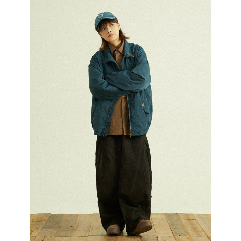 Herren Weite Baggy-Cargo-Hose mit Faltendetails und elastischem Bund Nord Taschen