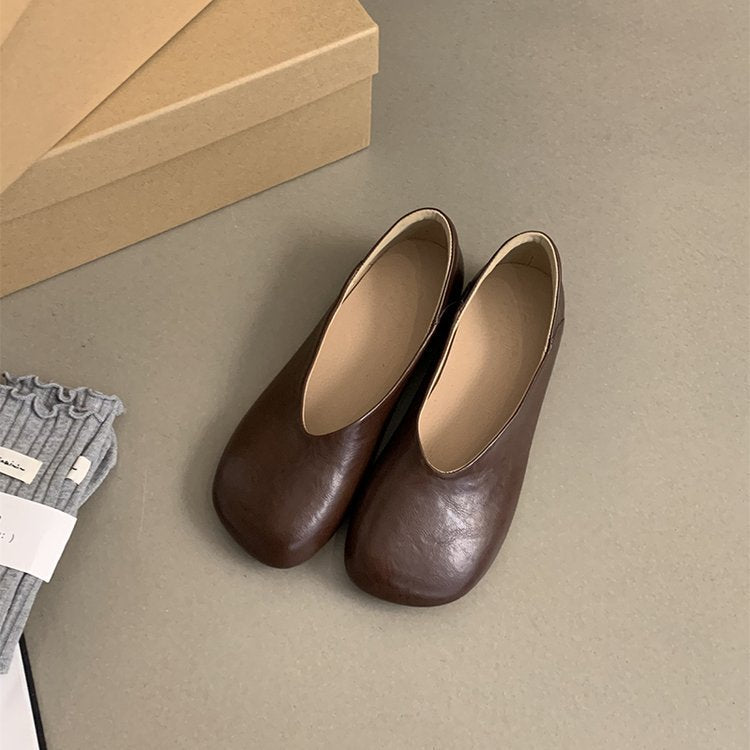 Damen bequeme Ballerinas aus hochwertigem Leder mit flexibler Sohle Nord Taschen