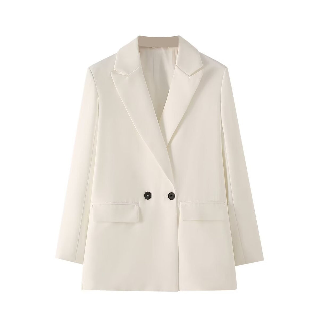 Damen Langer Oversize-Blazer mit markantem Revers, Pattentaschen und leichter Schulterpolsterung Nord Taschen