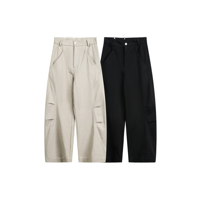 Unisex Weite Cropped-Cargohose mit hoher Taille und Utility-Taschen Nord Taschen