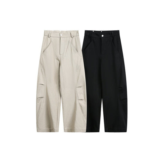 Unisex Weite Cropped-Cargohose mit hoher Taille und Utility-Taschen Nord Taschen