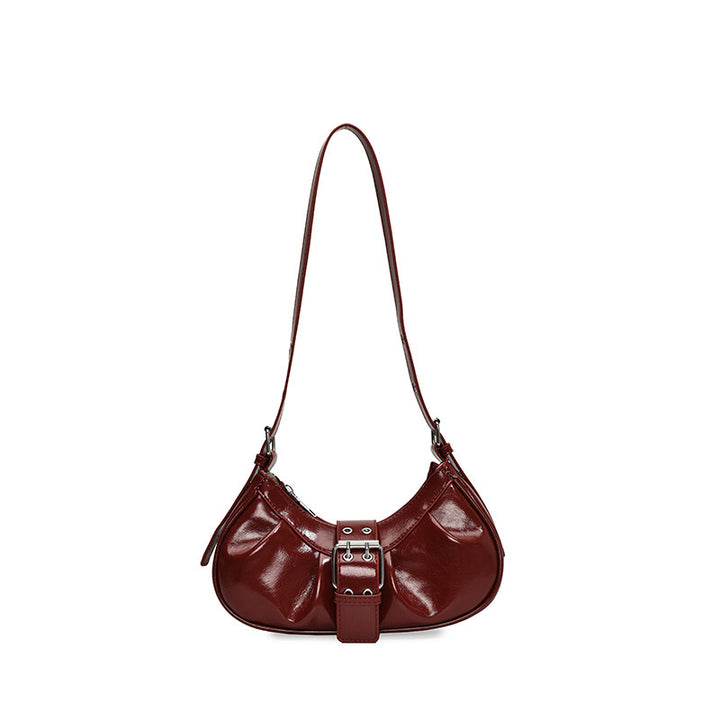 Damen Hobo-Tasche mit elegantem Faltendesign und glänzender Oberfläche Nord Taschen