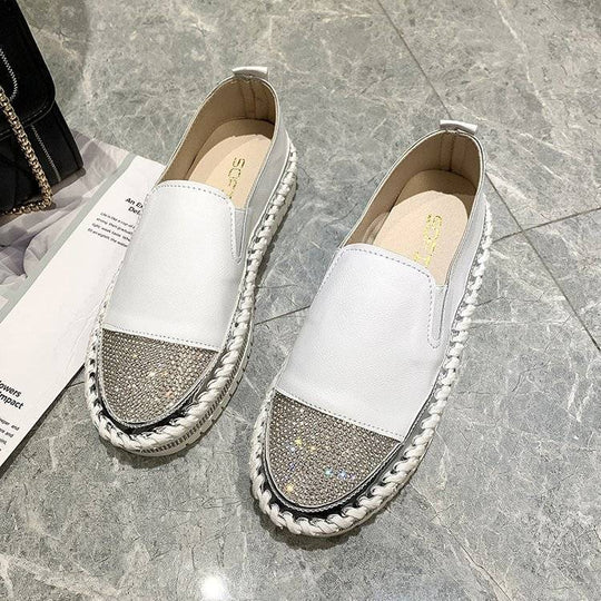 Damen nan glänzende Slip-On Plateau-Sneaker mit geflochtenem Rand und elastischem Einsatz Nord Taschen