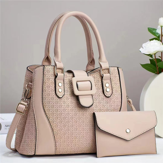 Damen modische Handtasche mit anspruchsvollem Reliefdesign und abnehmbarer Clutch Nord Taschen
