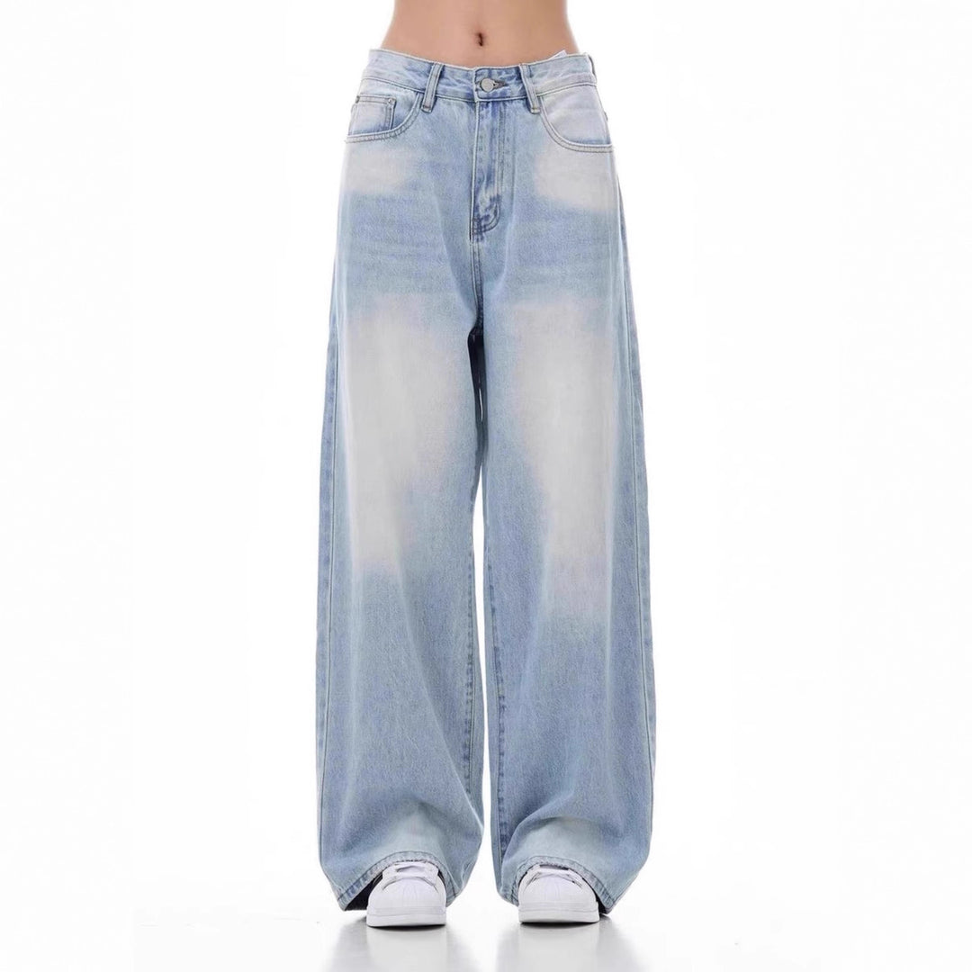 Damen Weit geschnittene Casual Jeans Nord Taschen