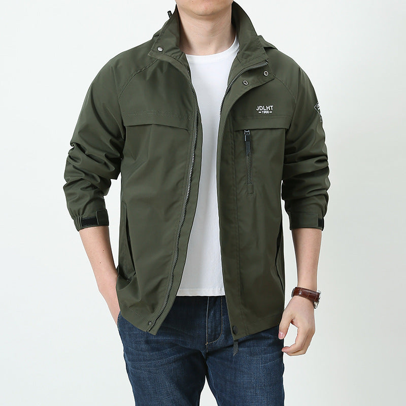 Herren Atmungsaktive Übergangs-Softshelljacke im Field‑Stil mit verdeckter Kapuze und Reißverschluss‑Brusttasche Nord Taschen