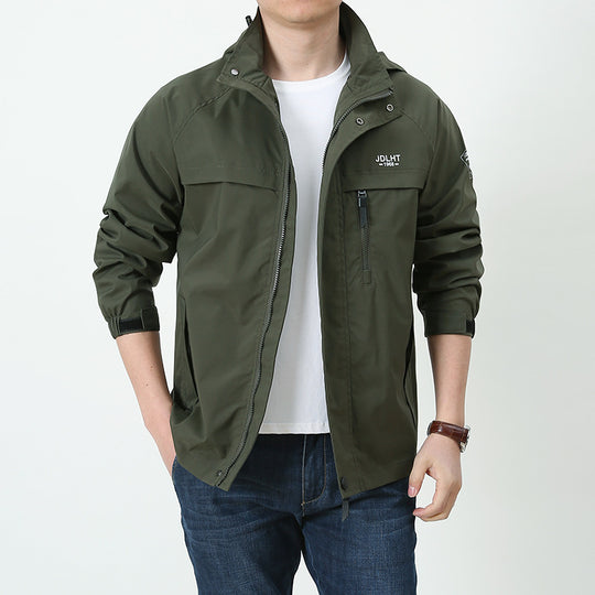 Herren Atmungsaktive Übergangs-Softshelljacke im Field‑Stil mit verdeckter Kapuze und Reißverschluss‑Brusttasche Nord Taschen