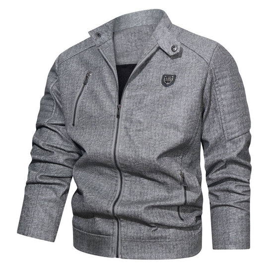 Herren robustes Denim‑Look Fieldblouson mit gesteppter Schulterpartie und Reißverschlussdetails Nord Taschen