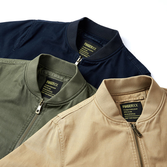 Herren Kurzgeschnittene Canvas-Bomberjacke im Utility‑Field‑Stil mit Taschenorganizer Nord Taschen