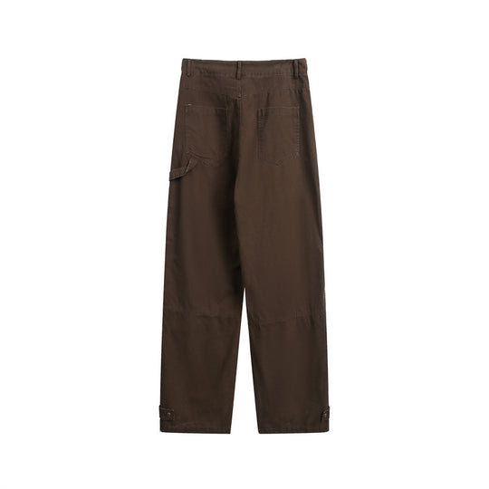 Damen Weite High‑Waist Cargo‑Hose mit Multifunktionstaschen und verstellbarem Saum Nord Taschen