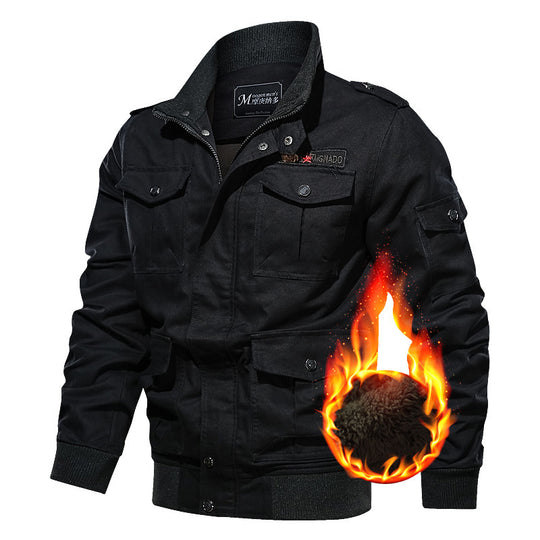 Herren Modische Utility-Jacke mit Fleece-Futter Nord Taschen