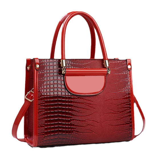 Damen Handtasche mit luxuriösem Krokodil-Look und abnehmbarem Schulterriemen Nord Taschen